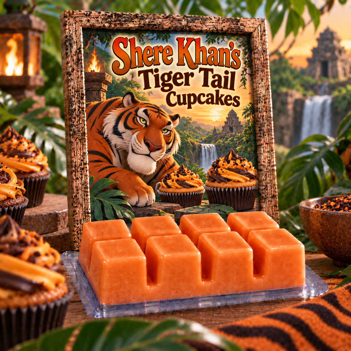 Shere Khan's Tiger Tail Cupcakes