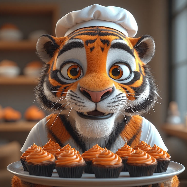 Shere Khan's Tiger Tail Cupcakes