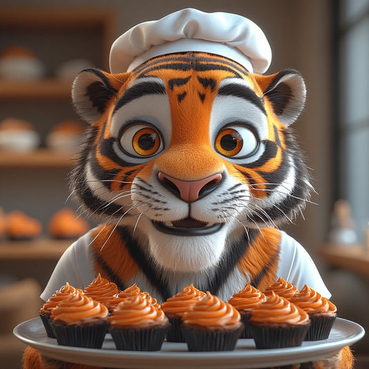 Shere Khan's Tiger Tail Cupcakes